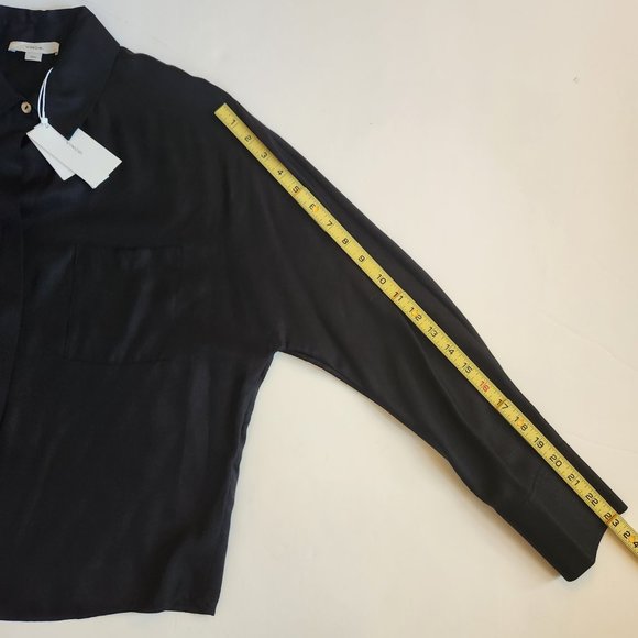 VINCE Silk Blend Woven  Button Up Blouse, Medium - Picture 14 of 14